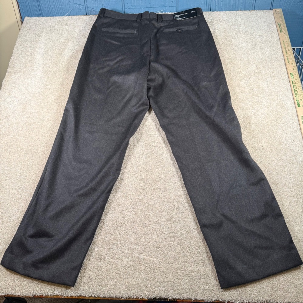 Banana Republic Emerson Trousers Mens 38x32 Gray 100% Wool Relaxed Leg NEW - Picture 2 of 10